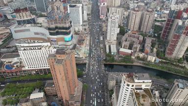 昆明城市拥堵交通航拍